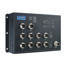 EN50155 10port Unmanaged PoE M12 Ethernet Switch 72/96/110 V